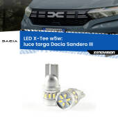 0 Luce Targa LED per Dacia Sandero III 2020 in poi: W5W X-Tee W5W (T10) LED X-Tee (Coppia)