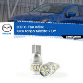 0 Luce Targa LED per Mazda 2 DY 2003 - 2007: W5W X-Tee W5W (T10) LED X-Tee (Coppia)