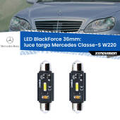 0 Luce Targa LED per Mercedes Classe-S W220 1998 - 2005: C5W BlackForce 36mm (Coppia) C5W 36mm: LED Blackforce 6000k (Coppia)