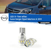 0 Luce Targa LED per Opel Meriva A X03 2003 - 2010: W5W X-Tee W5W (T10) LED X-Tee (Coppia)