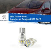 0 Luce Targa LED per Peugeot 307 3A/C 2000 - 2009: W5W X-Tee W5W (T10) LED X-Tee (Coppia)