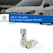 0 Luce Targa LED per Peugeot 308 Mk2 2013 - 2019: W5W X-Tee W5W (T10) LED X-Tee (Coppia)