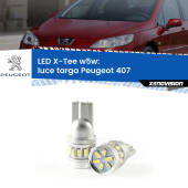 0 Luce Targa LED per Peugeot 407 2004 - 2011: W5W X-Tee W5W (T10) LED X-Tee (Coppia)