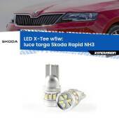 0 Luce Targa LED per Skoda Rapid NH3 2012 - 2016: W5W X-Tee W5W (T10) LED X-Tee (Coppia)