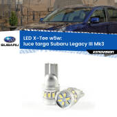 0 Luce Targa LED per Subaru Legacy III Mk3 1998 - 2002: W5W X-Tee W5W (T10) LED X-Tee (Coppia)
