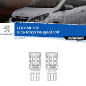 0 Luce Targa LED Peugeot 108 2014 - 2021: T10 Bolt T10: LED Bolt 6000k (Coppia)