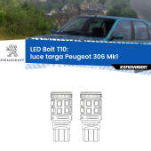 0 Luce Targa LED Peugeot 306 Mk1 1993 - 2001: T10 Bolt T10: LED Bolt 6000k (Coppia)