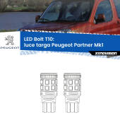 0 Luce Targa LED Peugeot Partner Mk1 1996 - 2007: T10 Bolt T10: LED Bolt 6000k (Coppia)