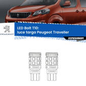 0 Luce Targa LED Peugeot Traveller 2016 in poi: T10 Bolt T10: LED Bolt 6000k (Coppia)