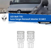 0 Luce Targa LED Renault Master III Mk3 2010 in poi: T10 Bolt T10: LED Bolt 6000k (Coppia)