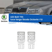 0 Luce Targa LED Skoda Octavia I 1U 1996 - 2010: T10 Bolt T10: LED Bolt 6000k (Coppia)