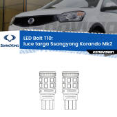 0 Luce Targa LED Ssangyong Korando Mk2 1996 - 2006: T10 Bolt T10: LED Bolt 6000k (Coppia)