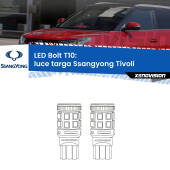 0 Luce Targa LED Ssangyong Tivoli  2015 in poi: T10 Bolt T10: LED Bolt 6000k (Coppia)