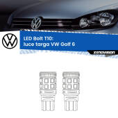 0 Luce Targa LED VW Golf 6  2008 - 2011: T10 Bolt T10: LED Bolt 6000k (Coppia)