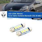 0 Luce Vano Motore LED c5w 36mm Renault Clio III  2005 - 2011 (Coppia) C5W C10W Led Canbus 36mm a 3 Ultra Led Xenovision - Bianco Lunare 6000k (Coppia)