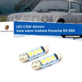 0 Luce Vano Motore LED c5w 41mm Porsche 911 996 1997 - 2005 (Coppia) C5W C10W Led Canbus 41mm a 3 Ultra Led Xenovision - Bianco Lunare 6000k (Coppia)