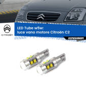 0 Luce Vano Motore LED W5W Citroën C2 2003 - 2009 W5W Tube W5W: Lampadine LED Tube 6000k (Coppia)