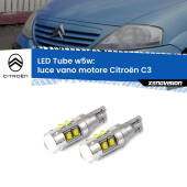 0 Luce Vano Motore LED W5W Citroën C3 2002 - 2009 W5W Tube W5W: Lampadine LED Tube 6000k (Coppia)