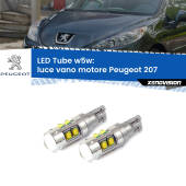 0 Luce Vano Motore LED W5W Peugeot 207 2006 - 2015 W5W Tube W5W: Lampadine LED Tube 6000k (Coppia)