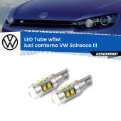 0 Luci Contorno LED W5W VW Scirocco III 2008 - 2017 W5W Tube W5W: Lampadine LED Tube 6000k (Coppia)