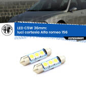 0 Luci Cortesia LED c5w 36mm Alfa romeo 156  1997 - 2005 (Coppia) C5W C10W Led Canbus 36mm a 3 Ultra Led Xenovision - Bianco Lunare 6000k (Coppia)