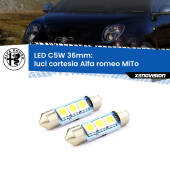 0 Luci Cortesia LED c5w 36mm Alfa romeo MiTo 2008 - 2018 (Coppia) C5W C10W Led Canbus 36mm a 3 Ultra Led Xenovision - Bianco Lunare 6000k (Coppia)