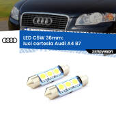 0 Luci Cortesia LED c5w 36mm Audi A4 B7 posteriori (Coppia) C5W C10W Led Canbus 36mm a 3 Ultra Led Xenovision - Bianco Lunare 6000k (Coppia)