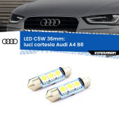 0 Luci Cortesia LED c5w 36mm Audi A4 B8 2007 - 2015 (Coppia) C5W C10W Led Canbus 36mm a 3 Ultra Led Xenovision - Bianco Lunare 6000k (Coppia)