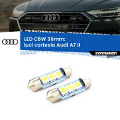 0 Luci Cortesia LED c5w 36mm Audi A7 II 2019 in poi (Coppia) C5W C10W Led Canbus 36mm a 3 Ultra Led Xenovision - Bianco Lunare 6000k (Coppia)