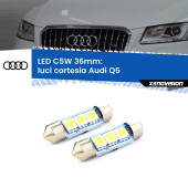0 Luci Cortesia LED c5w 36mm Audi Q5 2008 - 2017 (Coppia) C5W C10W Led Canbus 36mm a 3 Ultra Led Xenovision - Bianco Lunare 6000k (Coppia)