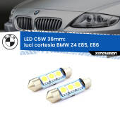 0 Luci Cortesia LED c5w 36mm BMW Z4 E85, E86 2003 - 2008 (Coppia) C5W C10W Led Canbus 36mm a 3 Ultra Led Xenovision - Bianco Lunare 6000k (Coppia)