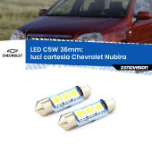 0 Luci Cortesia LED c5w 36mm Chevrolet Nubira  2005 - 2011 (Coppia) C5W C10W Led Canbus 36mm a 3 Ultra Led Xenovision - Bianco Lunare 6000k (Coppia)