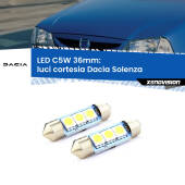 0 Luci Cortesia LED c5w 36mm Dacia Solenza 2003 in poi (Coppia) C5W C10W Led Canbus 36mm a 3 Ultra Led Xenovision - Bianco Lunare 6000k (Coppia)