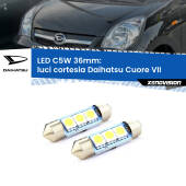 0 Luci Cortesia LED c5w 36mm Daihatsu Cuore VII 2007 - 2018 (Coppia) C5W C10W Led Canbus 36mm a 3 Ultra Led Xenovision - Bianco Lunare 6000k (Coppia)