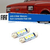 0 Luci Cortesia LED c5w 36mm Fiat 126 1972 - 2000 (Coppia) C5W C10W Led Canbus 36mm a 3 Ultra Led Xenovision - Bianco Lunare 6000k (Coppia)