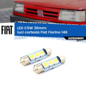 0 Luci Cortesia LED c5w 36mm Fiat Fiorino 146 1988 - 2001 (Coppia) C5W C10W Led Canbus 36mm a 3 Ultra Led Xenovision - Bianco Lunare 6000k (Coppia)
