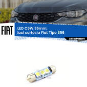 0 Luci Cortesia LED c5w 36mm Fiat Tipo 356 2015 in poi (Coppia) C5W C10W Led Canbus 36mm a 3 Ultra Led Xenovision - Bianco Lunare 6000k (Coppia)