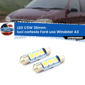 0 Luci Cortesia LED c5w 36mm Ford usa Windstar A3 1995 - 2000 (Coppia) C5W C10W Led Canbus 36mm a 3 Ultra Led Xenovision - Bianco Lunare 6000k (Coppia)