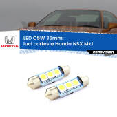 0 Luci Cortesia LED c5w 36mm Honda NSX Mk1 1990 - 2005 (Coppia) C5W C10W Led Canbus 36mm a 3 Ultra Led Xenovision - Bianco Lunare 6000k (Coppia)