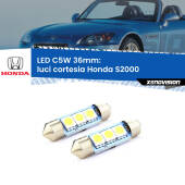 0 Luci Cortesia LED c5w 36mm Honda S2000 1999 - 2009 (Coppia) C5W C10W Led Canbus 36mm a 3 Ultra Led Xenovision - Bianco Lunare 6000k (Coppia)