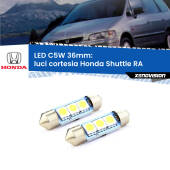0 Luci Cortesia LED c5w 36mm Honda Shuttle RA 1994 - 2004 (Coppia) C5W C10W Led Canbus 36mm a 3 Ultra Led Xenovision - Bianco Lunare 6000k (Coppia)