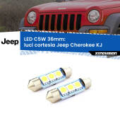 0 Luci Cortesia LED c5w 36mm Jeep Cherokee KJ 2002 - 2007 (Coppia) C5W C10W Led Canbus 36mm a 3 Ultra Led Xenovision - Bianco Lunare 6000k (Coppia)