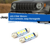 0 Luci Cortesia LED c5w 36mm Jeep Renegade 2014 in poi (Coppia) C5W C10W Led Canbus 36mm a 3 Ultra Led Xenovision - Bianco Lunare 6000k (Coppia)