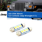 0 Luci Cortesia LED c5w 36mm Jeep Wrangler II TJ 1996 - 2005 (Coppia) C5W C10W Led Canbus 36mm a 3 Ultra Led Xenovision - Bianco Lunare 6000k (Coppia)