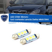 0 Luci Cortesia LED c5w 36mm Lancia Delta MkIII 844 2008 - 2014 (Coppia) C5W C10W Led Canbus 36mm a 3 Ultra Led Xenovision - Bianco Lunare 6000k (Coppia)