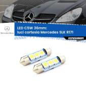 0 Luci Cortesia LED c5w 36mm Mercedes SLK R171 2004 - 2005 (Coppia) C5W C10W Led Canbus 36mm a 3 Ultra Led Xenovision - Bianco Lunare 6000k (Coppia)