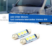0 Luci Cortesia LED c5w 36mm Mercedes Vaneo 414 2002 - 2005 (Coppia) C5W C10W Led Canbus 36mm a 3 Ultra Led Xenovision - Bianco Lunare 6000k (Coppia)