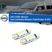 0 Luci Cortesia LED c5w 36mm Nissan Pathfinder III R51 2005 - 2011 (Coppia) C5W C10W Led Canbus 36mm a 3 Ultra Led Xenovision - Bianco Lunare 6000k (Coppia)