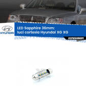 0 Luci Cortesia LED c5w 36mm per Hyundai XG XG 1998 - 2005 c5w 36mm: LED Sapphire - Premium Top di Gamma - Chip LED Philips 5700k
