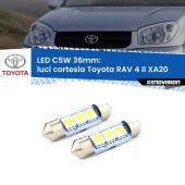 0 Luci Cortesia LED c5w 36mm Toyota RAV 4 II XA20 2000 - 2005 (Coppia) C5W C10W Led Canbus 36mm a 3 Ultra Led Xenovision - Bianco Lunare 6000k (Coppia)